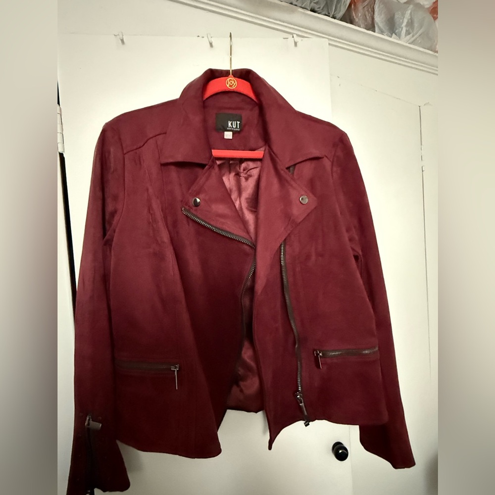 Kut from the Kloth Women's Deep Red Leather Jacket